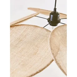 Suspension japandi en jute couleur lin naturel d70cm
