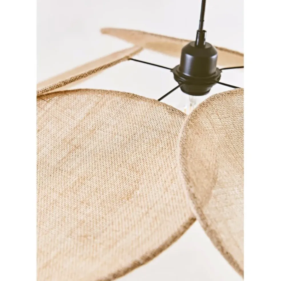 Suspension japandi en jute couleur lin naturel d70cm