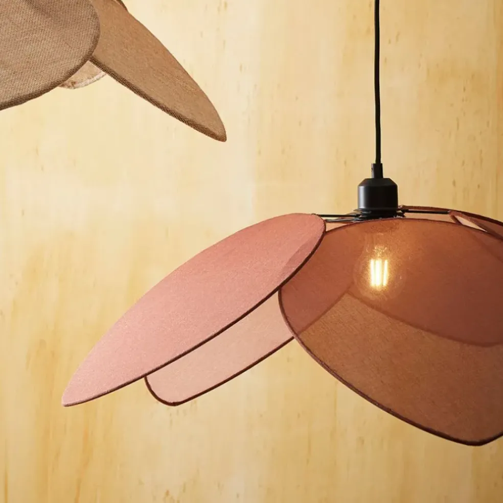 Suspension japandi en lin d70cm brun