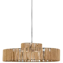 Suspension naturel en fer et corde de papier d55cm - Calyp