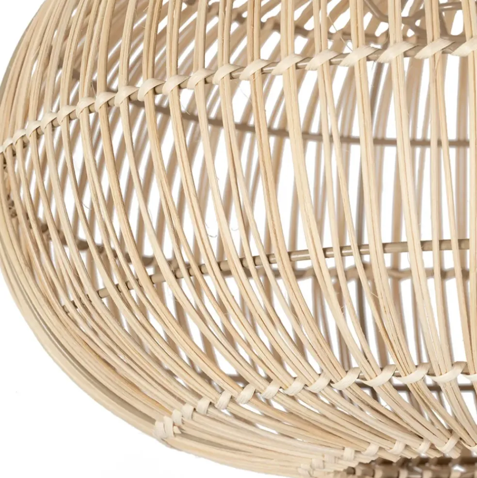 Suspension non électrique en rotin et fer naturel d40cm - Brasil