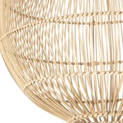 Suspension non électrique en rotin et fer naturel d40cm - Brasil