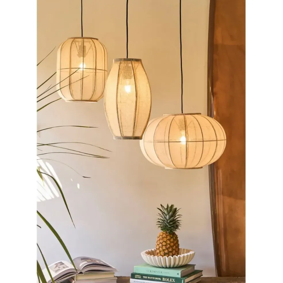 Suspensionen coton et fer écru non électrifiée d25xh39cm - Enigma
