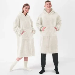 Sweat Plaid à capuche en tissu blanc clair - Teddy