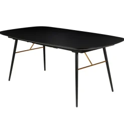 Table à manger avec allonge en placage chêne noir 180x105cm - Verona