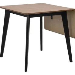 Table à manger avec rallonge en plaqué chêne 120x80cm - Roxy