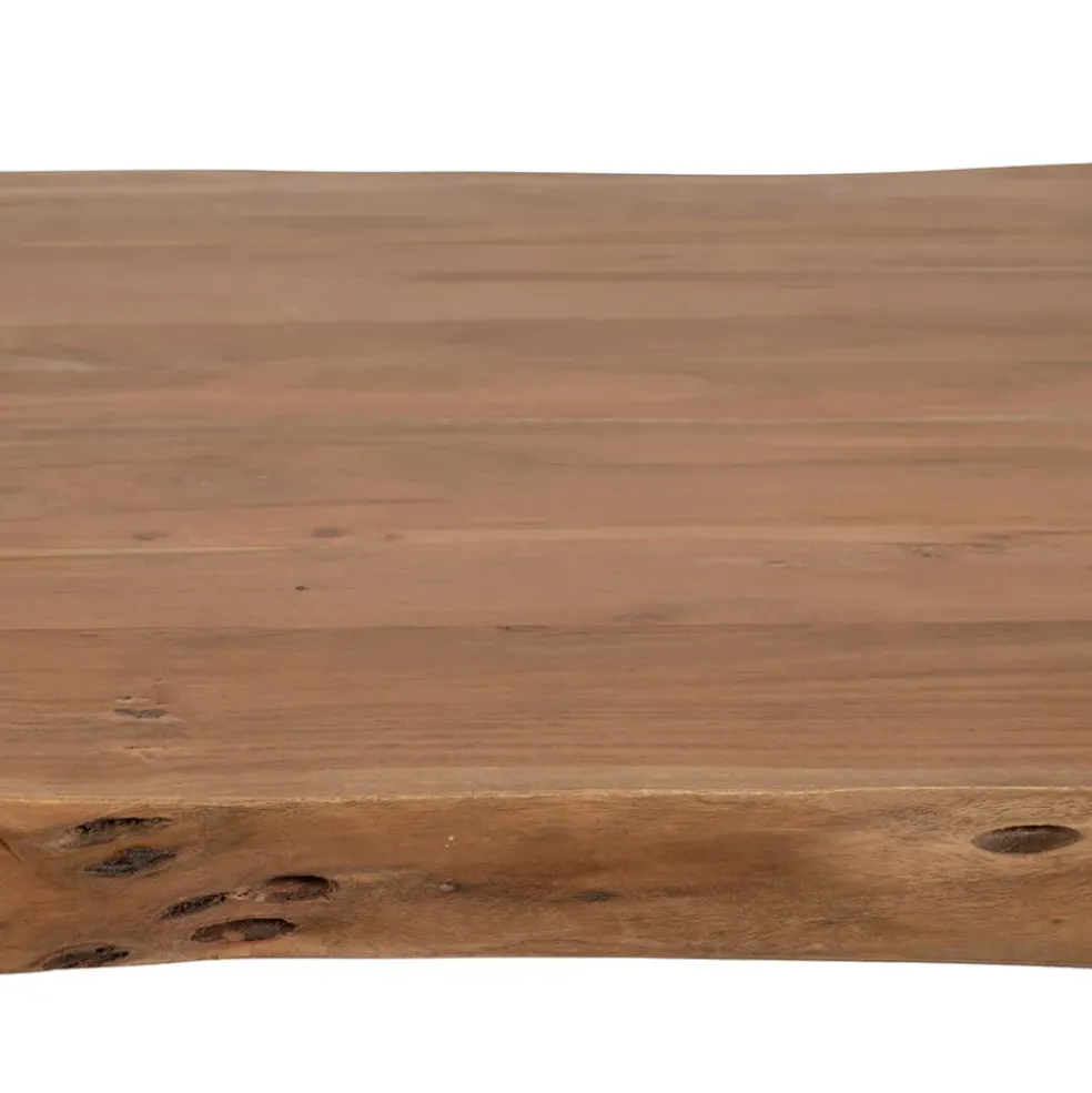 Table à manger en acacia massif et pieds en fer noir 200x100cm - Factory
