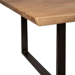 Table à manger en acacia massif et pieds en fer noir 200x100cm - Factory