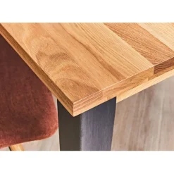 Table à manger en chêne massif et pieds acier L200cm - Manny