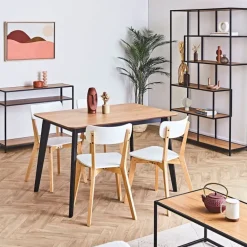 Table à manger en plaqué chêne 120x80cm - Roxy
