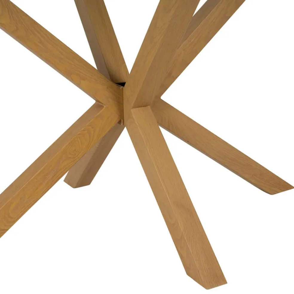 Table à manger en verre trempé et métal naturel 160x90cm - Adela