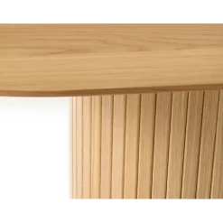 Table à manger ovale en placage chêne naturel 180x95cm - Nola