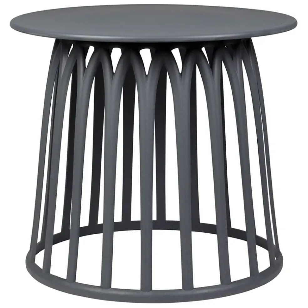 Table basse de jardin ronde grise d50cm - Lumi