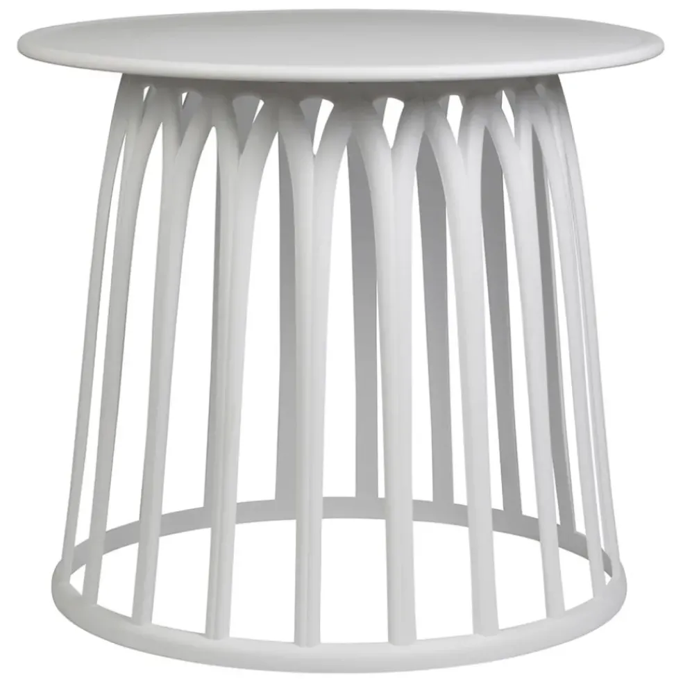 Table basse de jardin ronde blanc d50cm - Lumi
