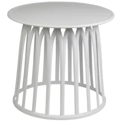 Table basse de jardin ronde blanc d50cm - Lumi
