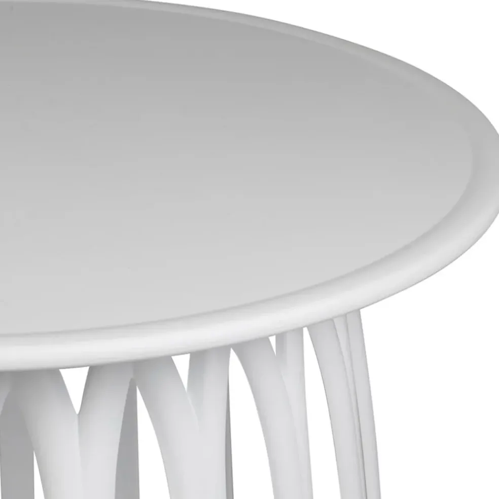 Table basse de jardin ronde blanc d50cm - Lumi