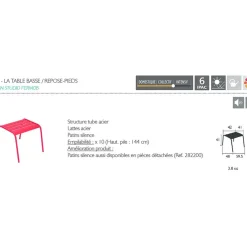 Table basse d'extérieur en acier cactus - Monceau