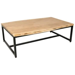 Table basse en acacia et pieds en fer noir - Brooklyn