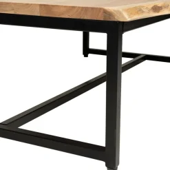 Table basse en acacia et pieds en fer noir - Brooklyn