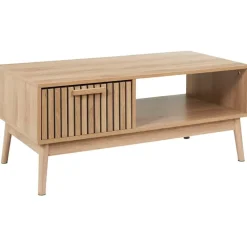 Table basse en bois naturel 100x50 cm - kara