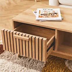 Table basse en bois naturel 100x50 cm - kara