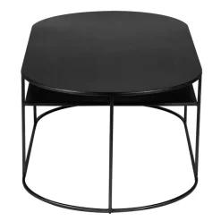 Table basse en métal noir L120cm -Gray