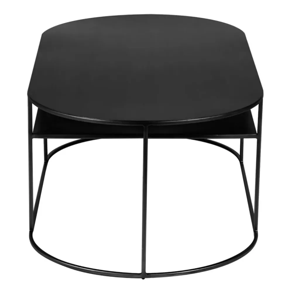 Table basse en métal noir L120cm -Gray