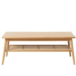 Table basse en placage chêne et cannage l120cm - barrali