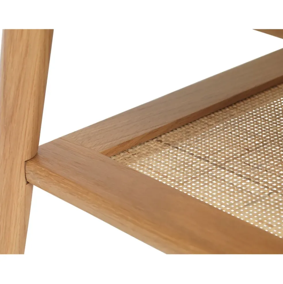 Table basse en placage chêne et cannage l120cm - barrali