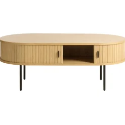 Table basse en placage chêne naturel 120x60 cm - nola