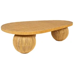Table basse en rotin et bambou naturel 119x66cm - Tamba