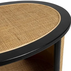 Table basse en rotin et sapin naturel et noir - Balamea