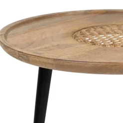Table basse gigogne (lot de 2) en manguier naturel et fer noir - Balamea
