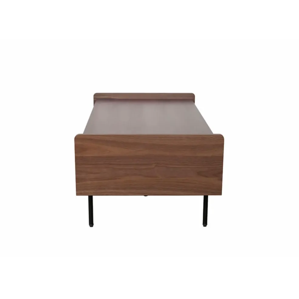 Table basse rectangulaire en placage noyer marron - Gino
