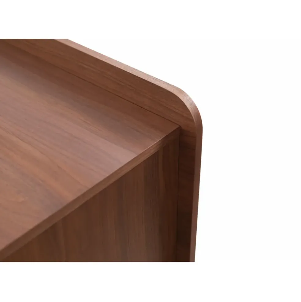Table basse rectangulaire en placage noyer marron - Gino