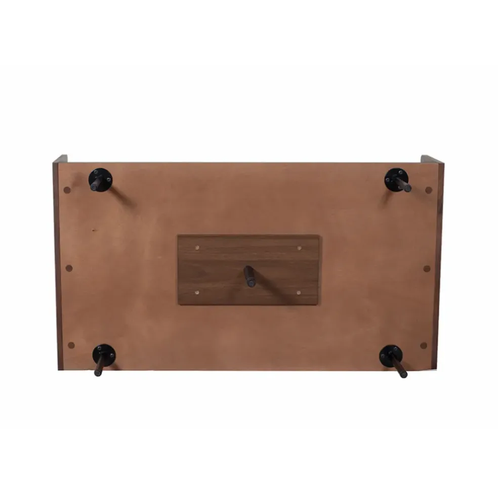 Table basse rectangulaire en placage noyer marron - Gino