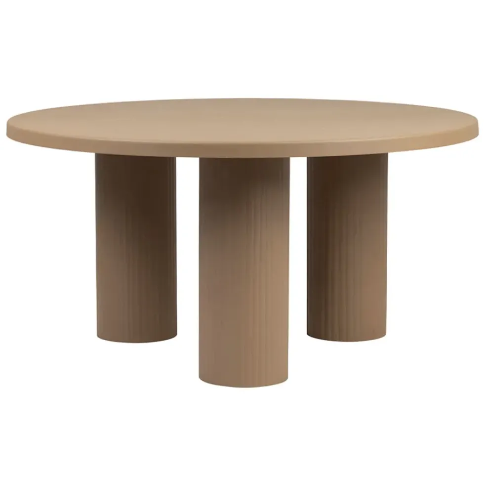 Table basse ronde 3 pieds en fer beige d70xh35cm - Organic