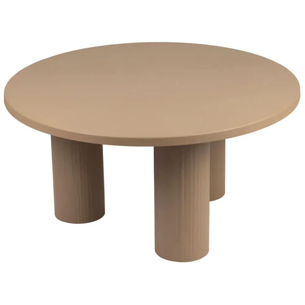 Table basse ronde 3 pieds en fer beige d70xh35cm - Organic