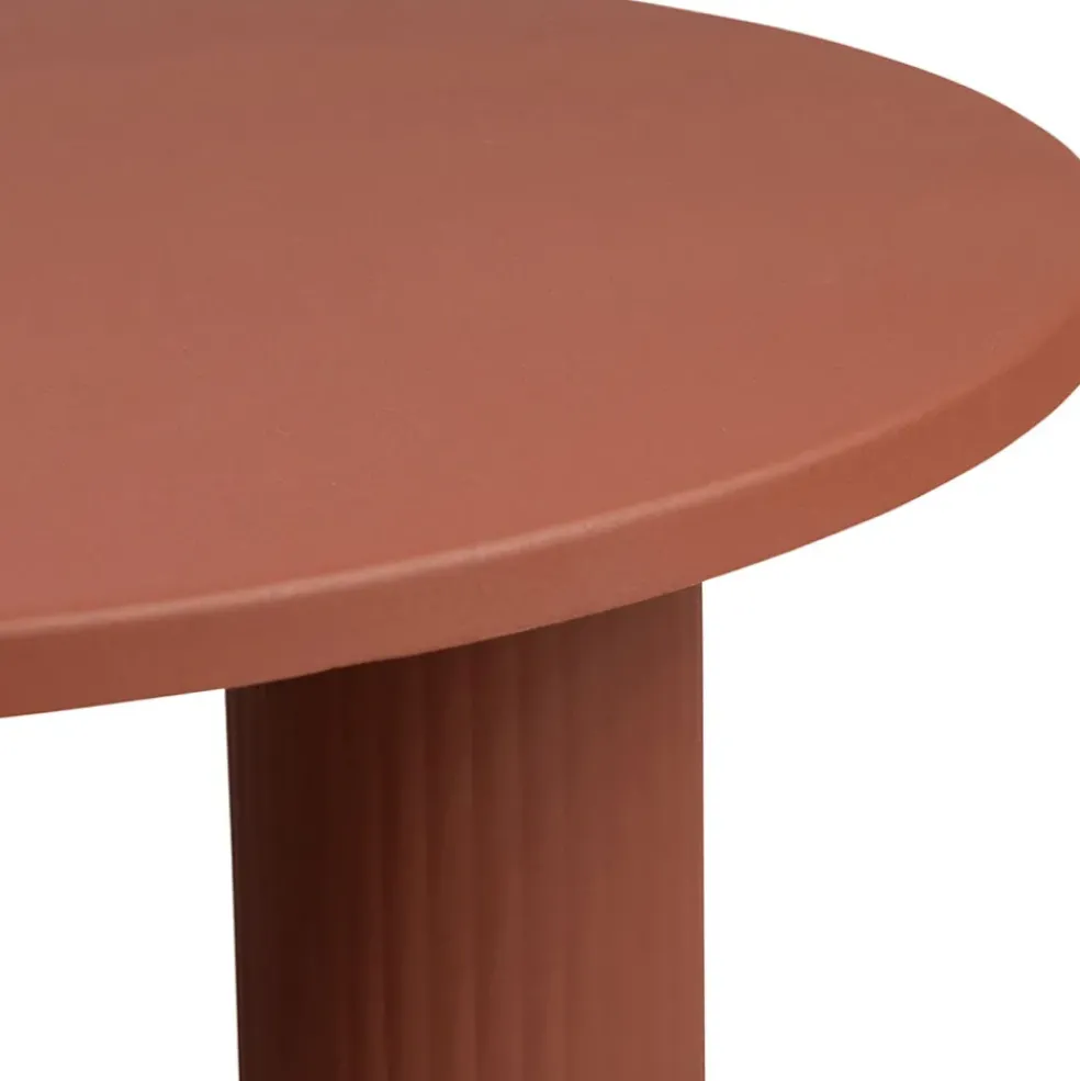 Table basse ronde 3 pieds en fer terracotta d70xh35cm - Minimal