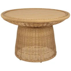 Table basse ronde effet cannage naturel d70cm - Malaya