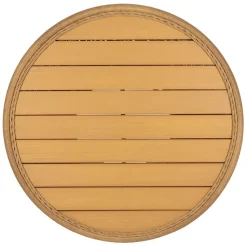 Table basse ronde effet cannage naturel d70cm - Malaya