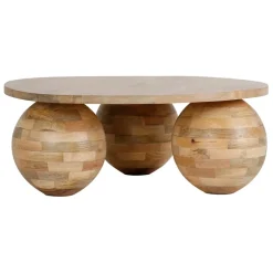 Table basse ronde en manguier naturel d79cm - Organic