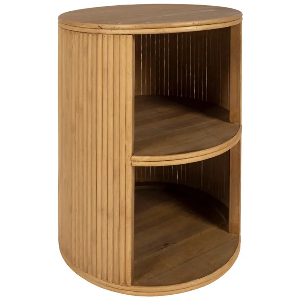 Table de chevet avec 2 niveaux en bambou naturel - Saori