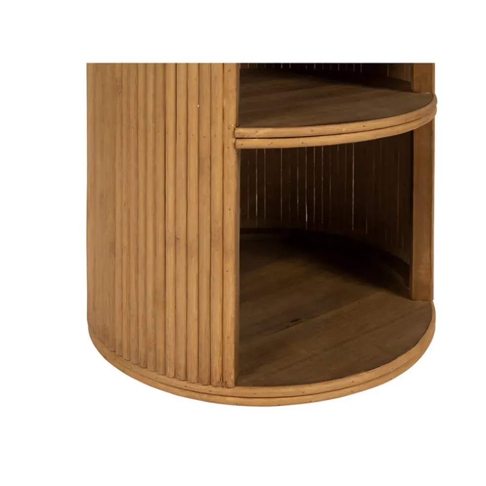 Table de chevet avec 2 niveaux en bambou naturel - Saori