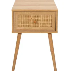 Table de chevet en bois et cannage 1 tiroir - Baia