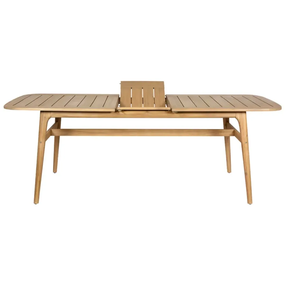Table de jardin avec rallonge en acacia naturel 180-200x100cm - Cirina