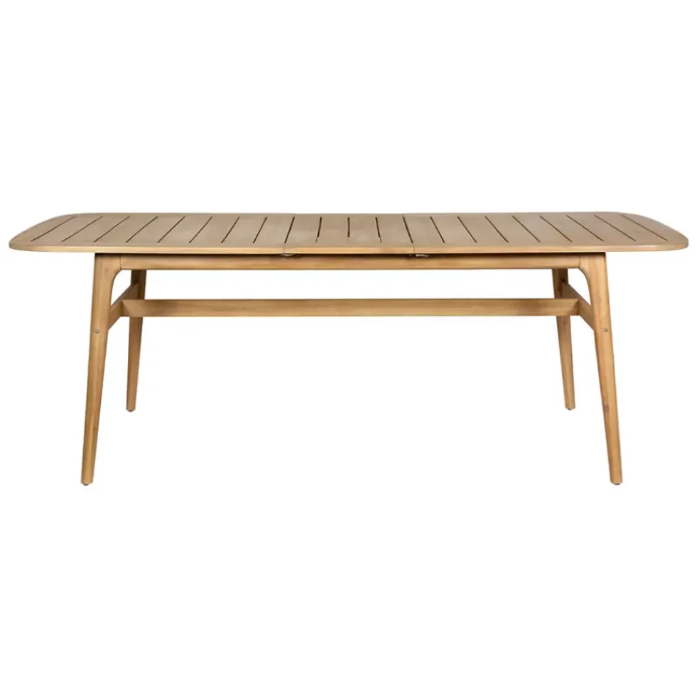 Table de jardin avec rallonge en acacia naturel 180-200x100cm - Cirina