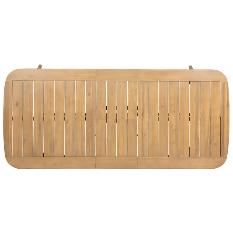 Table de jardin avec rallonge en acacia naturel 180-200x100cm - Cirina