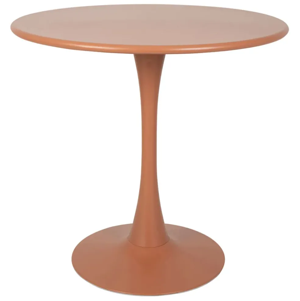 Table de jardin rond en fer terracotta d80cm - Lumi