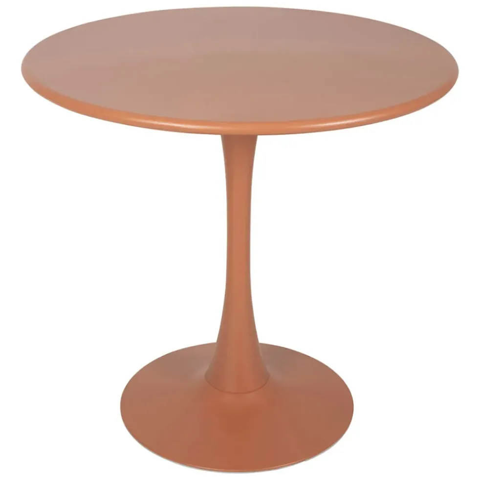 Table de jardin rond en fer terracotta d80cm - Lumi